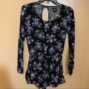 Black Floral Romper